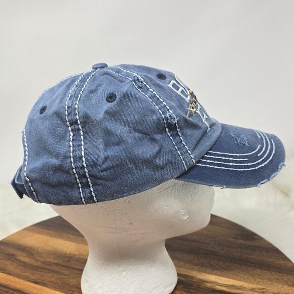 Kbethos Distressed "Born Free" Blue Arrrow Stiched Women's Adult Hat - Picture 5 of 7